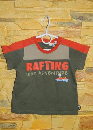 2 роки футболка дитяча зелена з помаранчевим на хлопчика снупі