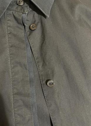 Рубашка, блуза, armani jeans, цвет темно-синий, легкая, коттон+шелковые манжеты и воротник.9 фото