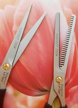 Набор ✂️ для филировки и стрижки ножницы нигелон niegelon филирование волос челка инструмент для красоты парикмахер острый качество1 фото