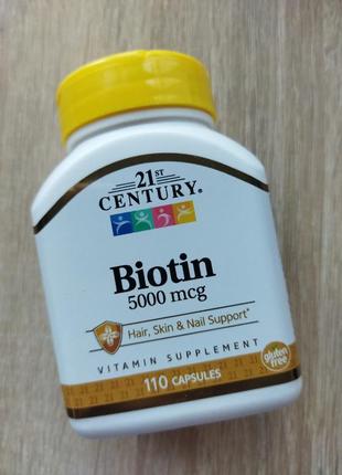 Біотин для волосся, биотин для волос, 5000 mcg, 110 шт, 21st century, сша2 фото