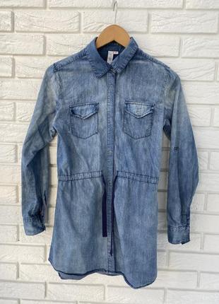 Подовжена джинсова сорочка від sela