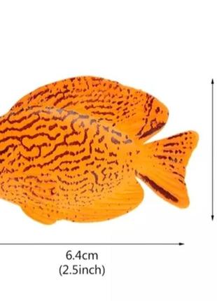 Силиконовая рыбка - размер 6,4*4,1см, оранжевая, силикон1 фото
