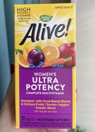 Alive сша мультивитамины для женщин, женские витамины, 30 таблеток1 фото