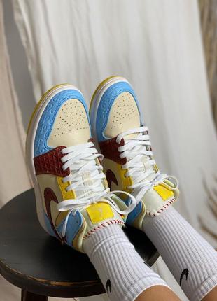 Nike air jordan retro blue yellow яскраві кросівки найк джордан жовто блакитні демісезон весна літо осінь яркие кроссовки желтые голубые знижка скидка2 фото