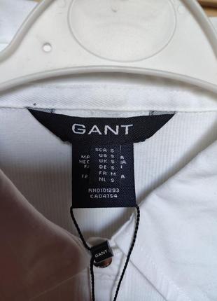 Белая женская футболка поло gant cotton stretch ☕ s/наш 40р4 фото