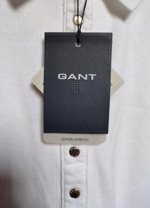 Белая женская футболка поло gant cotton stretch ☕ s/наш 40р3 фото