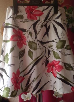 Летняя юбка цветочный принт1 фото
