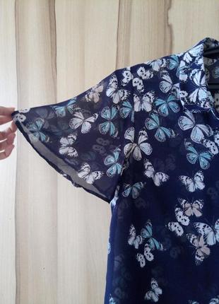 Шифонова блуза з метеликами4 фото
