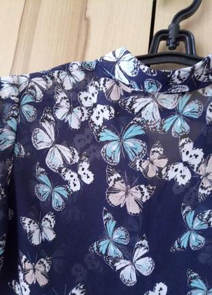 Шифонова блуза з метеликами8 фото