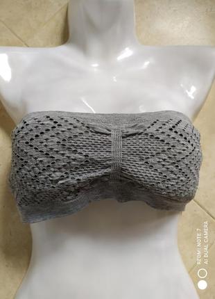Бюстгальтер топ серый m( 12/14)