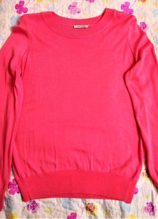Ярко-розовый пуловер 46-48