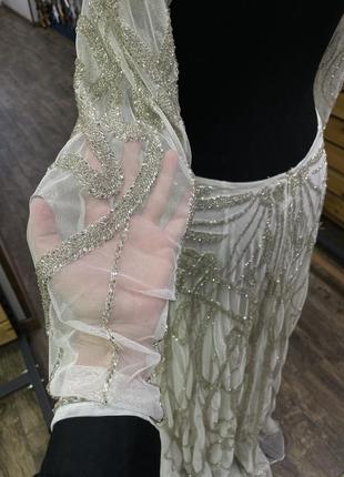 Весільна сукня розшита бісером (свадебное платье в пол) с открытой спиной6 фото
