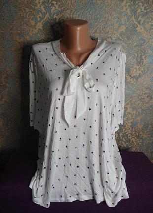 Красивая женская блуза с бантом блузка блузочка большой размер батал 54/56/58 футболка