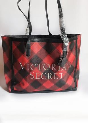 Сумка в клетку victoria's secret вікторія сікрет виктория сикрет