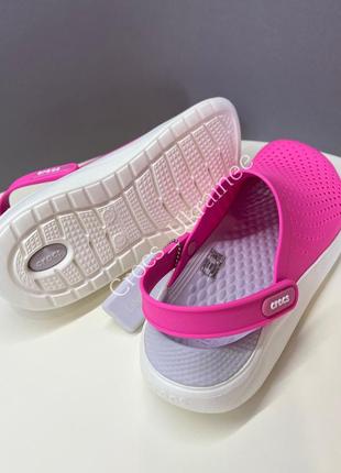 Розовые женские сабо crocs literide2 фото