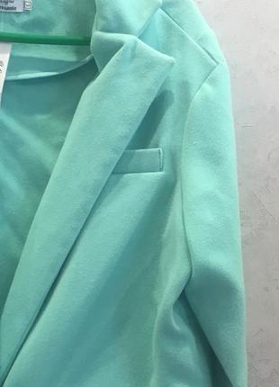 Шикарное пальто oversize xs-l ,благородного цвета tiffany.3 фото