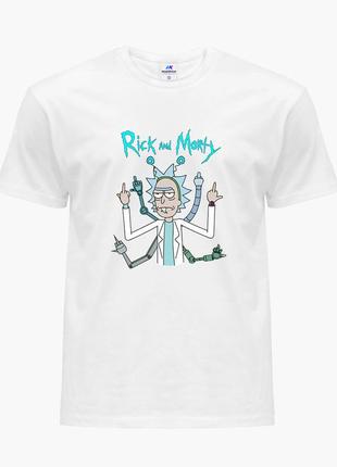 Футболка мужская рик санчез рик и морти (rick sanchez rick and morty) белый (9223-2948-wt-l) l