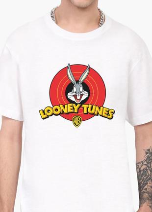 Футболка мужская багз банни луни тюнз (bugs bunny looney tunes) белый (9223-2873) l1 фото