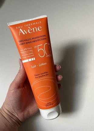 Avène sun sensitive захисне молочко для чутливої шкіри spf 50+