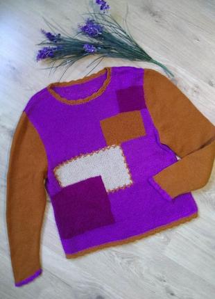 Ексклюзивний пуловер светр жіночий ручного в'язання/стильний жіночий джемпер handmade4 фото