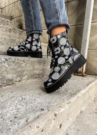 Женские ботинки dr. martens jadon polka black9 фото