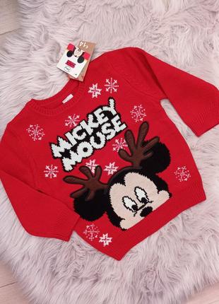 Новорічній новогодний светрик свитер mickey mouse микки маус бренду primark1 фото