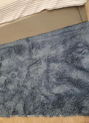 Прикроватные коврики травка 90х200см. коврик серые с голубым отливом. прикроватный коврик для дома