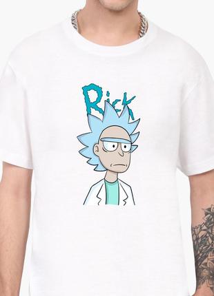 Футболка мужская рик санчез рик и морти (rick sanchez rick and morty) белый (9223-2929-wt-l) l