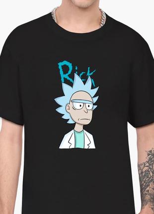 Футболка мужская рик санчез рик и морти (rick sanchez rick and morty) черный (9223-2929-bk-l) l