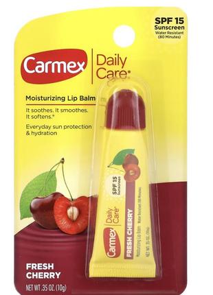Carmex daily care, зволожуючий бальзам для губ, свіжа вишня spf 15