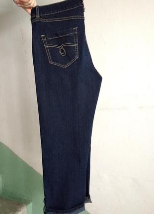 Р 12 / 46-48 стильные базовые синие джинсовые капри бриджи стрейчевые с подворотом cotton traders4 фото