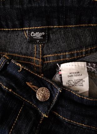 Р 12 / 46-48 стильные базовые синие джинсовые капри бриджи стрейчевые с подворотом cotton traders5 фото