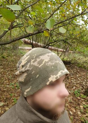 Военные шапки флисовые зсу. армейская шапка пиксель. зимняя шапка для военных всу. шапка флисовая6 фото