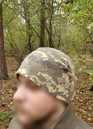 Военные шапки флисовые зсу. армейская шапка пиксель. зимняя шапка для военных всу. шапка флисовая7 фото