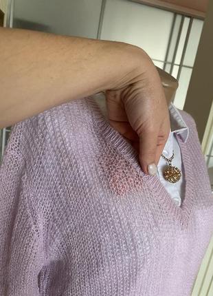 Ніжна лілова ажурна кофта мохер шерсть 💕3 фото
