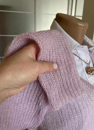Ніжна лілова ажурна кофта мохер шерсть 💕6 фото
