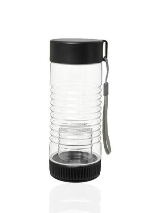 Бутылка пластиковая 450ml с заварником для ягод черный bf