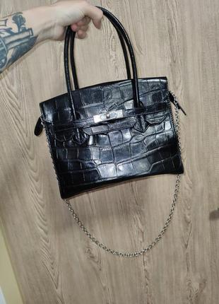 Сумка сумочка с цепью hermes birkin эко кожа