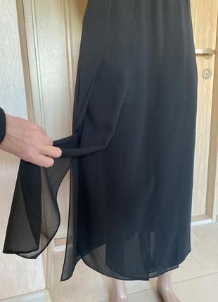 Красивая чёрная длинная юбка 16 размера4 фото