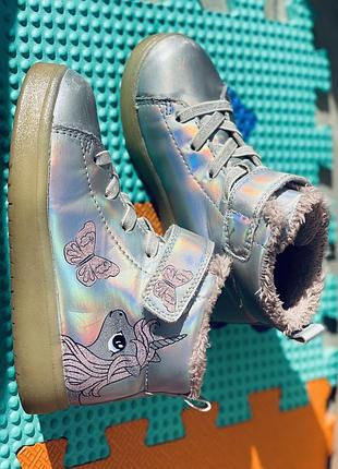 H&m хайтопи утеплені сріблясті з вогниками на підошві 5