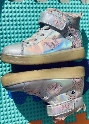 H&m хайтопи утеплені сріблясті з вогниками на підошві 7