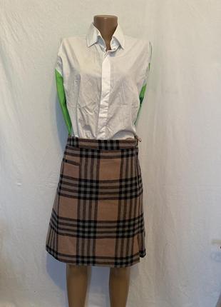 Красивая тёплая юбка в клетку большого размера 20