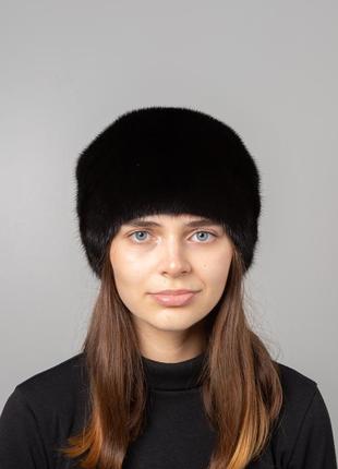 Женская зимняя шапка из натурального меха норки