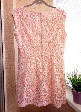 Красивая гипюровая туника/блуза нежно-розового цвета3 фото