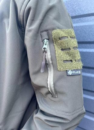 Куртка тактическая хаки осень зима софт шел softshel армейская для военнослужащих олива4 фото