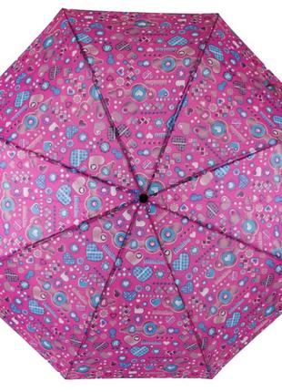 Женский зонтик механика розовый