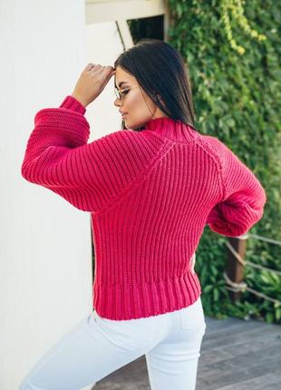 Теплий светр в'язаний з вовною оверсайз светр жіночий теплий светр2 фото