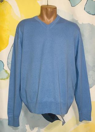 Оригінальний брендовий пуловер / кофта преміум сегменту thomas pink із натуральної вовни красивого блакитного кольору