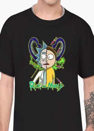 Футболка мужская рик санчез рик и морти (rick sanchez rick and morty) черный (9223-2935-bk-l) l