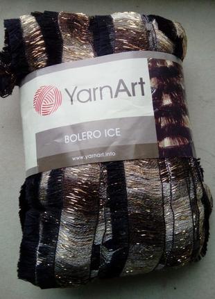 Фантазійна пряжа yarnart bolero ice (шарф)1 фото